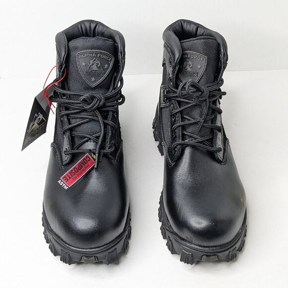 Rocky Alpha Force Composite Toe Work Boots, Black, Men\'s 6 Wide main image 6